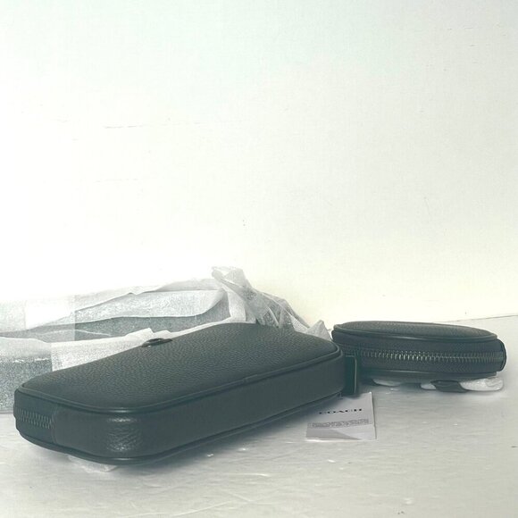 Coach Multi Pouch Belt Bag Black Leather CR749 Removable Adjustable Phone - Picture 14 of 14